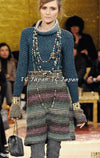 CHANEL 11PF Paris Byzance Gold Thread Mix Wool Knit Dress 34 36 38 シャネル ネイビー ミックス メタリック ニット ワンピース 即発