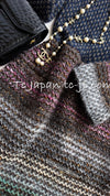 CHANEL 11PF Paris Byzance Gold Thread Mix Wool Knit Dress 34 36 38 シャネル ネイビー ミックス メタリック ニット ワンピース 即発