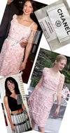CHANEL 02S White Gray Dots Silk Set Up Camisole & Pleated Skirt 38 40 シャネル ホワイト グレー セットアップ キャミソール ＆ プリーツ スカート 即発