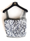 CHANEL 02S White Gray Dots Silk Set Up Camisole & Pleated Skirt 38 40 シャネル ホワイト グレー セットアップ キャミソール ＆ プリーツ スカート 即発