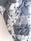 CHANEL 02S White Gray Dots Silk Set Up Camisole & Pleated Skirt 38 40 シャネル ホワイト グレー セットアップ キャミソール ＆ プリーツ スカート 即発