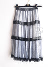 CHANEL 02S White Gray Dots Silk Set Up Camisole & Pleated Skirt 38 40 シャネル ホワイト グレー セットアップ キャミソール ＆ プリーツ スカート 即発