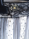 CHANEL 02S White Gray Dots Silk Set Up Camisole & Pleated Skirt 38 40 シャネル ホワイト グレー セットアップ キャミソール ＆ プリーツ スカート 即発