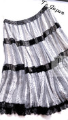 CHANEL 02S White Gray Dots Silk Set Up Camisole & Pleated Skirt 38 40 シャネル ホワイト グレー セットアップ キャミソール ＆ プリーツ スカート 即発
