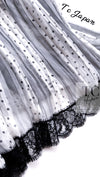 CHANEL 02S White Gray Dots Silk Set Up Camisole & Pleated Skirt 38 40 シャネル ホワイト グレー セットアップ キャミソール ＆ プリーツ スカート 即発