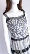CHANEL 02S White Gray Dots Silk Set Up Camisole & Pleated Skirt 38 40 シャネル ホワイト グレー セットアップ キャミソール ＆ プリーツ スカート 即発