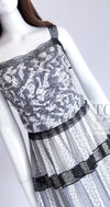 CHANEL 02S White Gray Dots Silk Set Up Camisole & Pleated Skirt 38 40 シャネル ホワイト グレー セットアップ キャミソール ＆ プリーツ スカート 即発