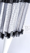 CHANEL 02S White Gray Dots Silk Set Up Camisole & Pleated Skirt 38 40 シャネル ホワイト グレー セットアップ キャミソール ＆ プリーツ スカート 即発