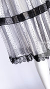 CHANEL 02S White Gray Dots Silk Set Up Camisole & Pleated Skirt 38 40 シャネル ホワイト グレー セットアップ キャミソール ＆ プリーツ スカート 即発