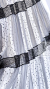 CHANEL 02S White Gray Dots Silk Set Up Camisole & Pleated Skirt 38 40 シャネル ホワイト グレー セットアップ キャミソール ＆ プリーツ スカート 即発