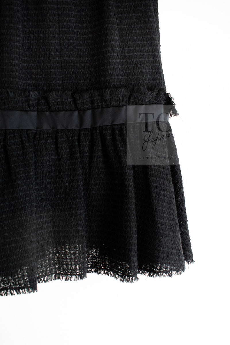 CHANEL 09S Black Tweed Dress 36 シャネル ブラック キャミソール ツイード ワンピース 冠婚葬祭 即発