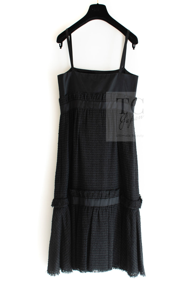CHANEL 09S Black Tweed Dress 36 シャネル ブラック キャミソール ツイード ワンピース 冠婚葬祭 即発