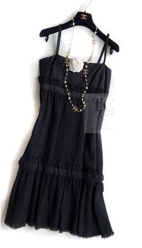 CHANEL 09S Black Tweed Dress 36 シャネル ブラック キャミソール ツイード ワンピース 冠婚葬祭 即発 - TC JAPAN