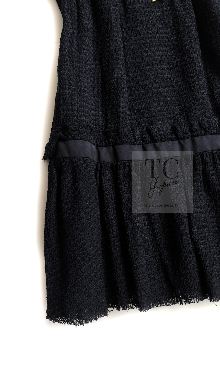 CHANEL 09S Black Tweed Dress 36 シャネル ブラック キャミソール ツイード ワンピース 冠婚葬祭 即発