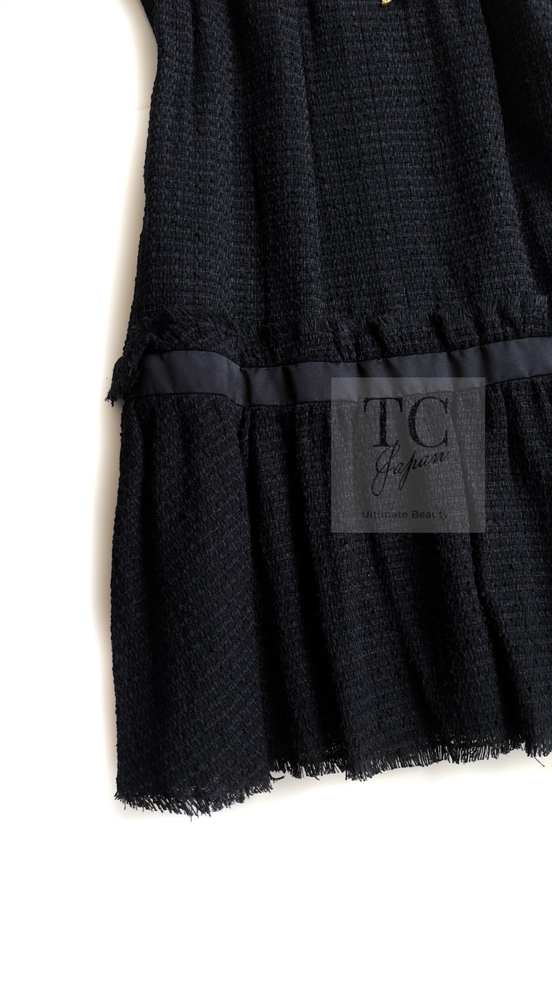 CHANEL 09S Black Tweed Dress 36 シャネル ブラック キャミソール ツイード ワンピース 冠婚葬祭 即発