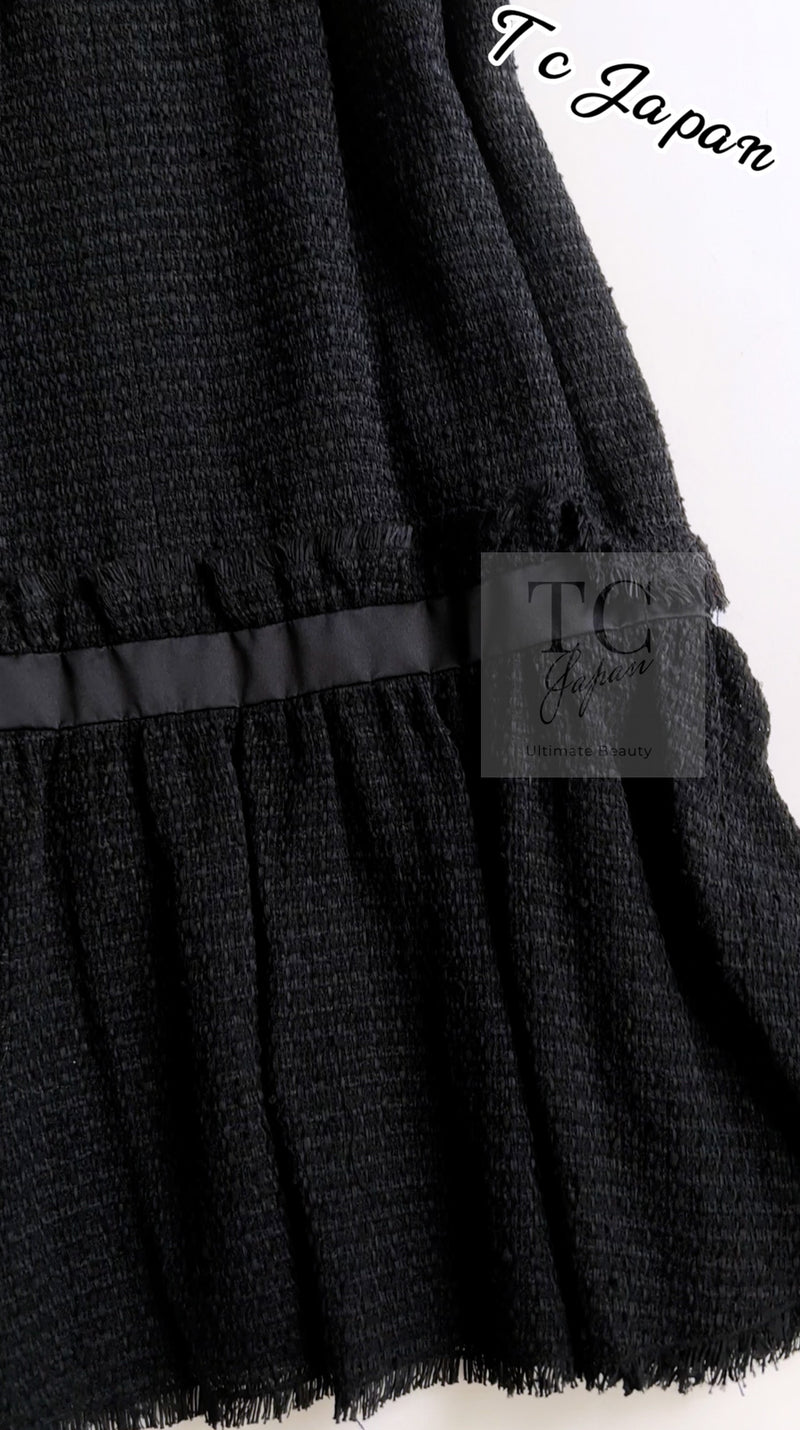 CHANEL 09S Black Tweed Dress 36 シャネル ブラック キャミソール ツイード ワンピース 冠婚葬祭 即発 - TC JAPAN