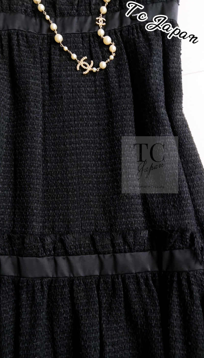 CHANEL 09S Black Tweed Dress 36 シャネル ブラック キャミソール ツイード ワンピース 冠婚葬祭 即発 - TC JAPAN