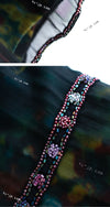 CHANEL 97A Black Green Watercolour Beaded Dress 34 36 シャネル ブラック グリーン CC ロゴ ビーズ装飾 ワンピース