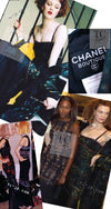 CHANEL 97A Black Green Watercolour Beaded Dress 34 36 シャネル ブラック グリーン CC ロゴ ビーズ装飾 ワンピース