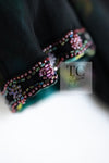 CHANEL 97A Black Green Watercolour Beaded Dress 34 36 シャネル ブラック グリーン CC ロゴ ビーズ装飾 ワンピース