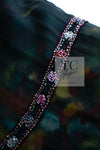 CHANEL 97A Black Green Watercolour Beaded Dress 34 36 シャネル ブラック グリーン CC ロゴ ビーズ装飾 ワンピース