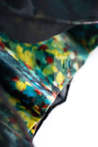 CHANEL 97A Black Green Watercolour Beaded Dress 34 36 シャネル ブラック グリーン CC ロゴ ビーズ装飾 ワンピース