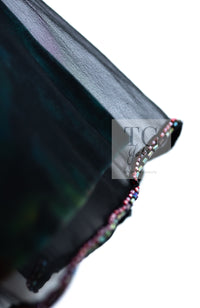 CHANEL 97A Black Green Watercolour Beaded Dress 34 36 シャネル ブラック グリーン CC ロゴ ビーズ装飾 ワンピース
