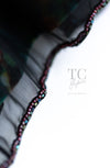 CHANEL 97A Black Green Watercolour Beaded Dress 34 36 シャネル ブラック グリーン CC ロゴ ビーズ装飾 ワンピース