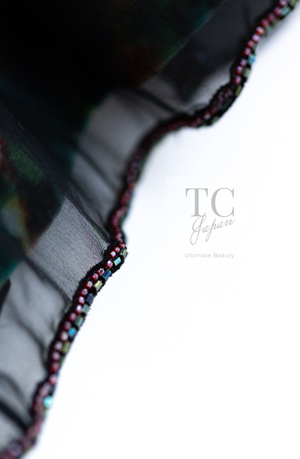 CHANEL 97A Black Green Watercolour Beaded Dress 34 36 シャネル ブラック グリーン CC ロゴ ビーズ装飾 ワンピース