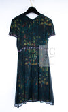 CHANEL 97A Black Green Watercolour Beaded Dress 34 36 シャネル ブラック グリーン CC ロゴ ビーズ装飾 ワンピース