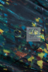 CHANEL 97A Black Green Watercolour Beaded Dress 34 36 シャネル ブラック グリーン CC ロゴ ビーズ装飾 ワンピース