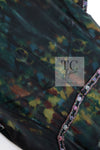 CHANEL 97A Black Green Watercolour Beaded Dress 34 36 シャネル ブラック グリーン CC ロゴ ビーズ装飾 ワンピース