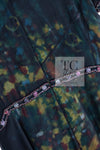 CHANEL 97A Black Green Watercolour Beaded Dress 34 36 シャネル ブラック グリーン CC ロゴ ビーズ装飾 ワンピース