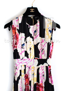 CHANEL 11S Black Flower Camellia Silk Dress 36 シャネル ブラック 花柄 フラワー カメリア シルク ワンピース 即発