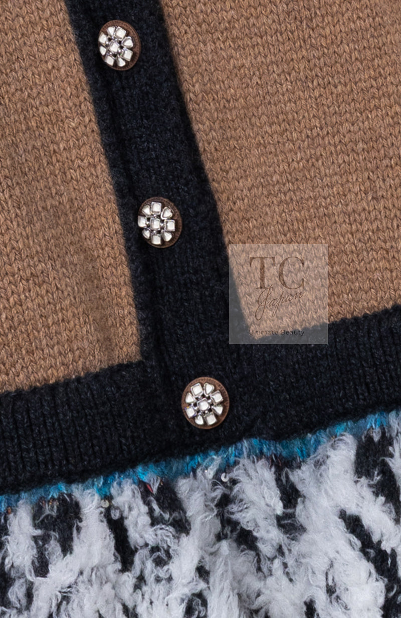 CHANEL 19A Cashmere Wool Sequin Knit Thick Dress 40 シャネル カシミア ウール スパンコール ストレッチ ざっくり ニット ワンピース 即発