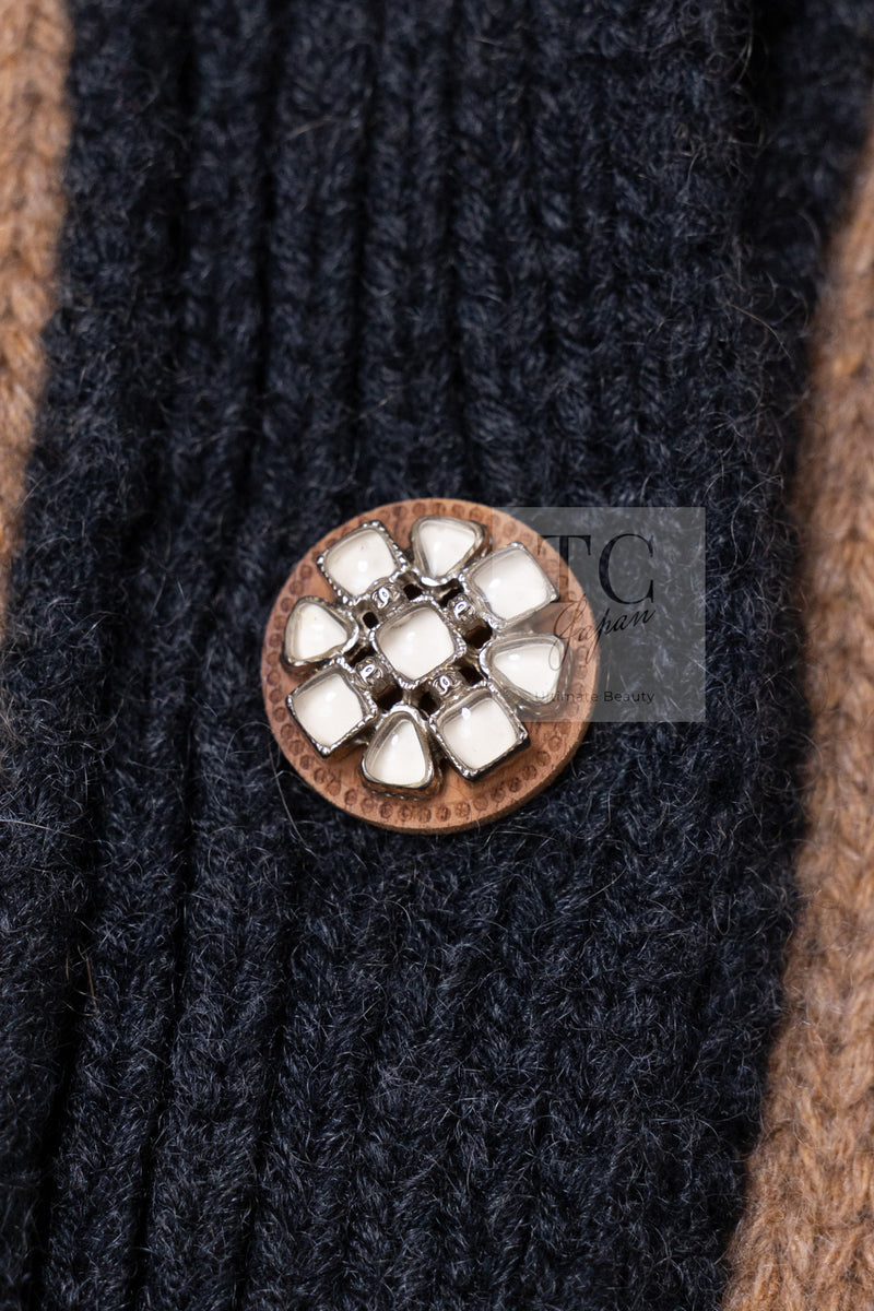 CHANEL 19A Cashmere Wool Sequin Knit Thick Dress 40 シャネル カシミア ウール スパンコール ストレッチ ざっくり ニット ワンピース 即発