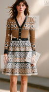 CHANEL 19A Cashmere Wool Sequin Knit Thick Dress 40 シャネル カシミア ウール スパンコール ストレッチ ざっくり ニット ワンピース 即発