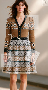 CHANEL 19A Cashmere Wool Sequin Knit Thick Dress 40 シャネル カシミア ウール スパンコール ストレッチ ざっくり ニット ワンピース 即発
