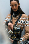 CHANEL 19A Cashmere Wool Sequin Knit Thick Dress 40 シャネル カシミア ウール スパンコール ストレッチ ざっくり ニット ワンピース 即発