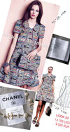 CHANEL 15S Multicolor Keira Knightley CC Logo Tweed Dress 38 シャネル マルチカラー キーラナイトレイ着 ツイード ワンピース 即発