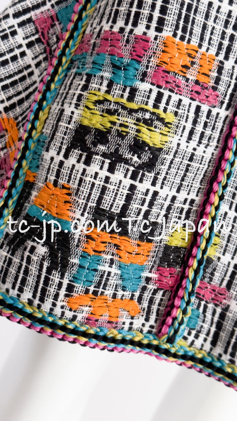 CHANEL 15S Multicolor Keira Knightley CC Logo Tweed Dress 38 シャネル マルチカラー キーラナイトレイ着 ツイード ワンピース 即発