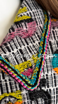 CHANEL 15S Multicolor Keira Knightley CC Logo Tweed Dress 38 シャネル マルチカラー キーラナイトレイ着 ツイード ワンピース 即発