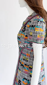 CHANEL 15S Multicolor Keira Knightley CC Logo Tweed Dress 38 シャネル マルチカラー キーラナイトレイ着 ツイード ワンピース 即発