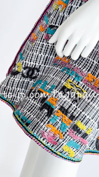 CHANEL 15S Multicolor Keira Knightley CC Logo Tweed Dress 38 シャネル マルチカラー キーラナイトレイ着 ツイード ワンピース 即発