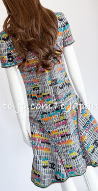 CHANEL 15S Multicolor Keira Knightley CC Logo Tweed Dress 38 シャネル マルチカラー キーラナイトレイ着 ツイード ワンピース 即発
