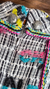 CHANEL 15S Multicolor Keira Knightley CC Logo Tweed Dress 38 シャネル マルチカラー キーラナイトレイ着 ツイード ワンピース 即発