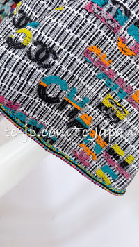 CHANEL 15S Multicolor Keira Knightley CC Logo Tweed Dress 38 シャネル マルチカラー キーラナイトレイ着 ツイード ワンピース 即発