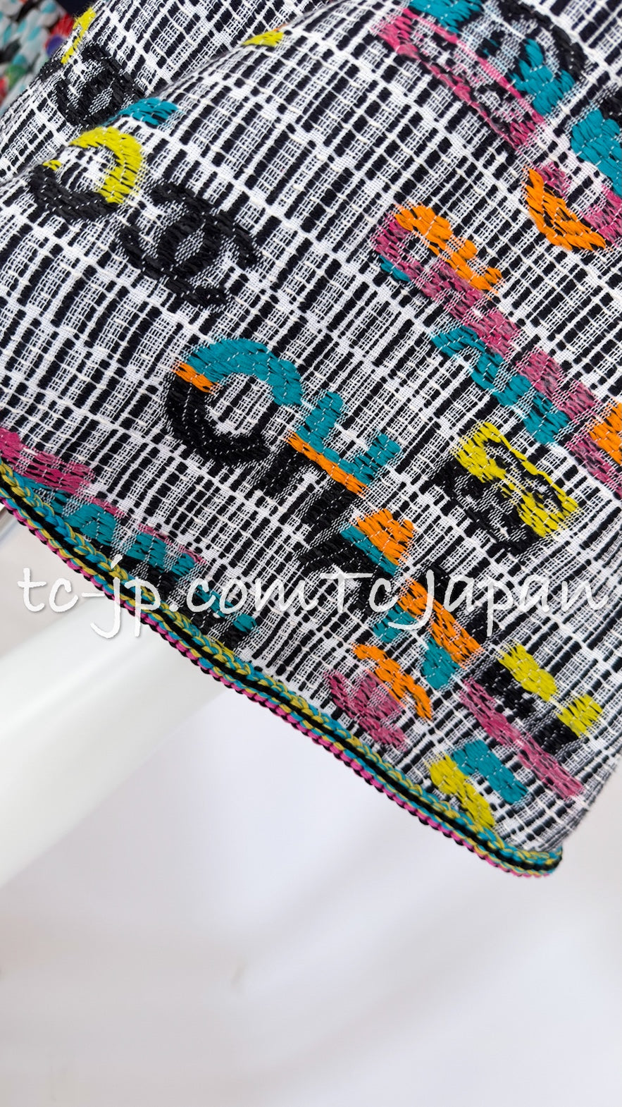 CHANEL 15S Multicolor Keira Knightley CC Logo Tweed Dress 38 シャネル マルチカラー キーラナイトレイ着 ツイード ワンピース 即発