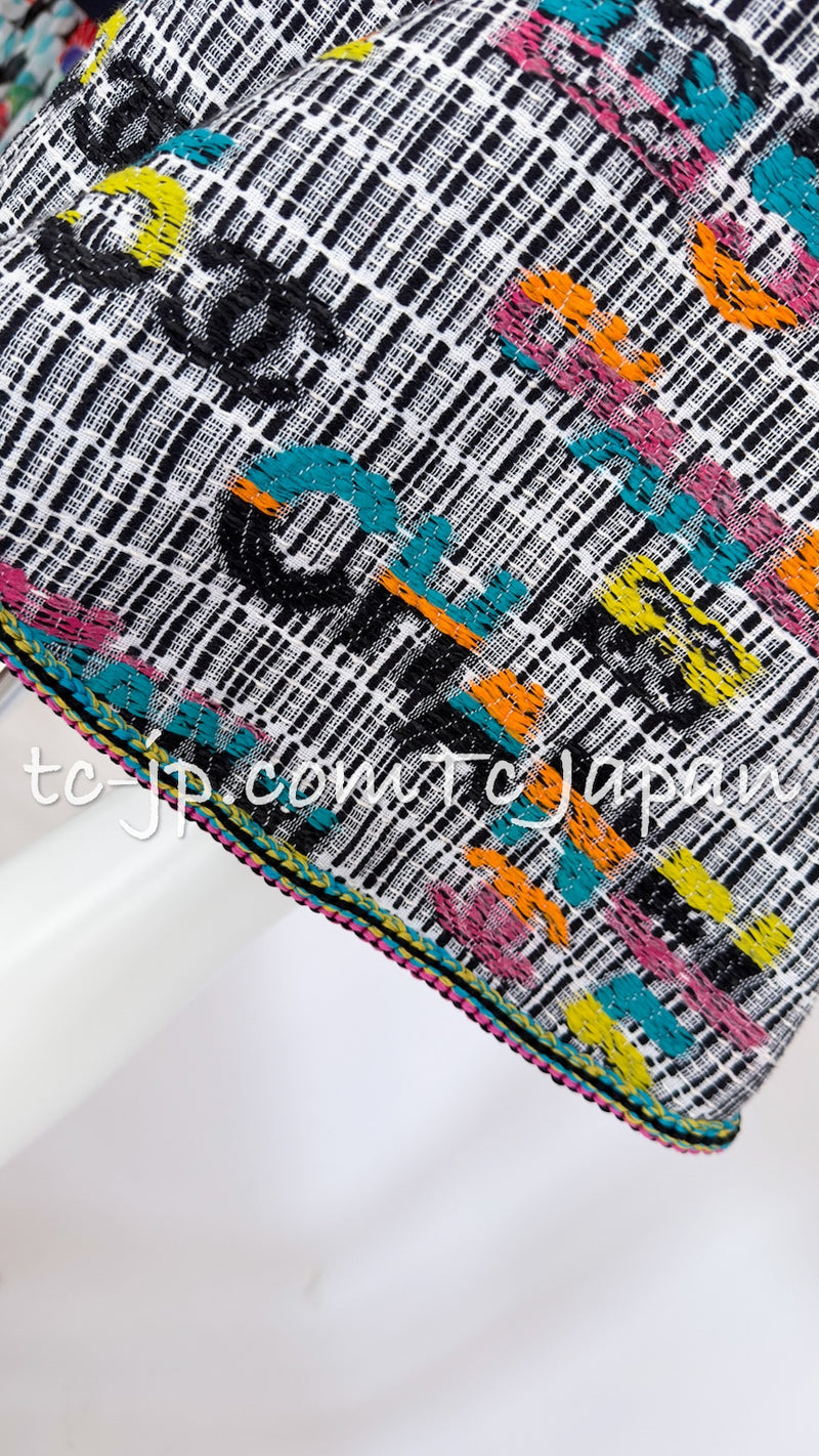 CHANEL 15S Multicolor Keira Knightley CC Logo Tweed Dress 38 シャネル マルチカラー キーラナイトレイ着 ツイード ワンピース 即発