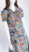 CHANEL 15S Multicolor Keira Knightley CC Logo Tweed Dress 38 シャネル マルチカラー キーラナイトレイ着 ツイード ワンピース 即発